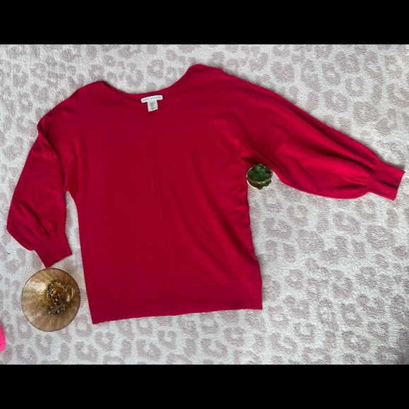MAX STUDIO Red Dolman-Sleeve Sweater - Picture 3 of 7